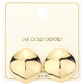 14K Gold Dipped Oval Convex Earrings