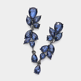 Marquise Teardrop Cluster Dropdown Evening Earrings