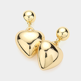 Metal Heart Dangle Earrings