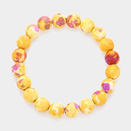 Natural Stone Beaded Stretch Bracelet