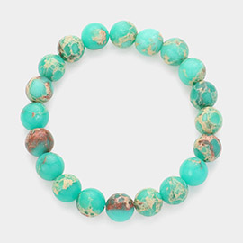 Natural Stone Beaded Stretch Bracelet