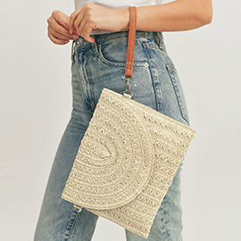 Stripes Straw Clutch / Crossbody Bag