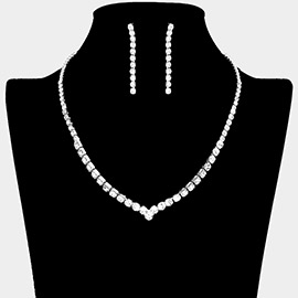 Round Rhinestone Necklace