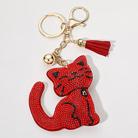 Bling Cat Tassel Keychain