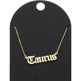 Stainless Steel TAURUS Plate Pendant Necklace