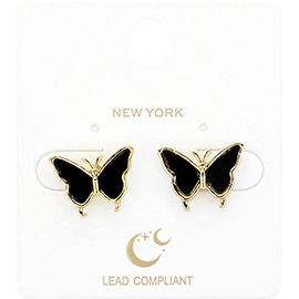 Druzy Butterfly Stud Earrings