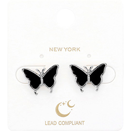 Druzy Butterfly Stud Earrings