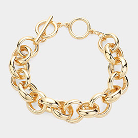 Metal Chain Toggle Bracelet