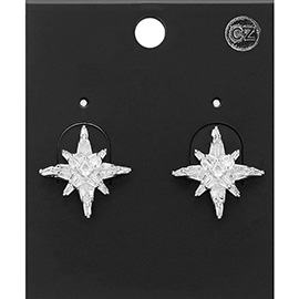 CZ Stone Paved Star Stud Earrings