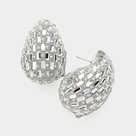 Stone Embellished Teardrop Earrings