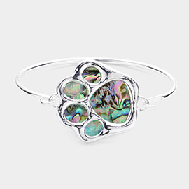 Abalone Paw Pointed Bangle Bracelet