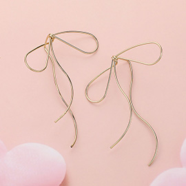 Metal Wire Bow Earrings