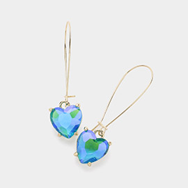 Heart Stone Cluster Dangle Earrings