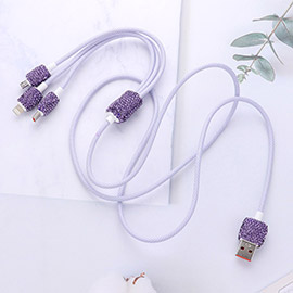 Bling Studded 3 in 1 Charging Cable