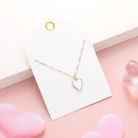 Enamel Heart Pendant Satellite Chain Necklace