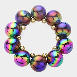 Chunky Iridescent Ball Beaded Bracelet