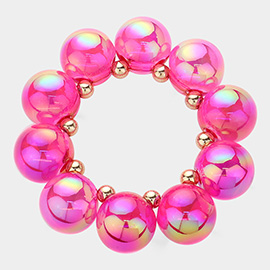 Chunky Iridescent Ball Beaded Bracelet