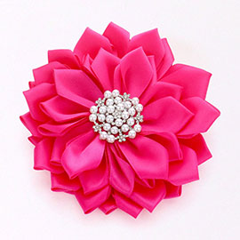 Pearl Pointed Flower Ribbon Brooch / Hair Clip