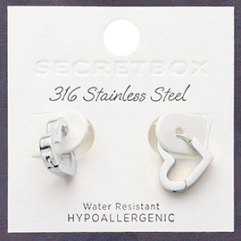 SECRET BOX_Stainless Steel Mini Heart Hoop Earrings