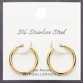 SECRET BOX_Stainless Steel Round Hoop Earrings