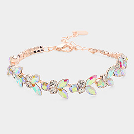 Marquise Round Rhinestone Embellished Evening Bracelet