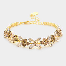 Marquise Stone Cluster Embellished Evening Bracelet