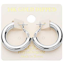 14K Gold Dipped Hypoallergenic Chunky Hoop Earrings