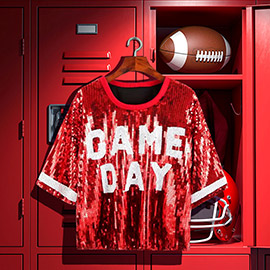 GAME DAY Sequin Crop Top