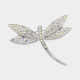 Stone Paved Dragonfly Pin Brooch