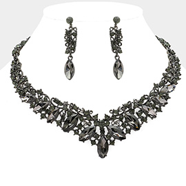 Marquise Stone Accented Evening Necklace