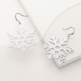 Metal Snowflake Dangle Earrings