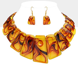 Celluloid Acetate Bib Statement Necklace