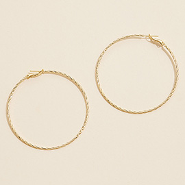 Semi Fine Collection - 18K Gold Dipped Twisted Hoop Earrings