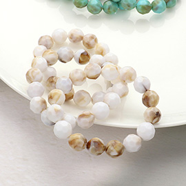 3PCS - Faceted Beaded Stretch Multi Layered Bracelets