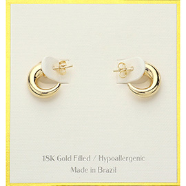 18K Gold Filled Hypoallergenic Horn Hoop Earrings