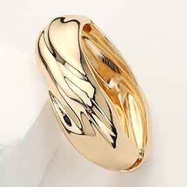 Wavy Metal Hinged Bangle Bracelet