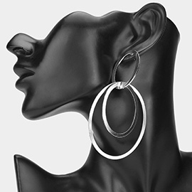 Oversized Double Oval Ring Dangle Earrings