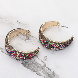 Glittered Hoop Earrings