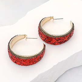 Glittered Hoop Earrings