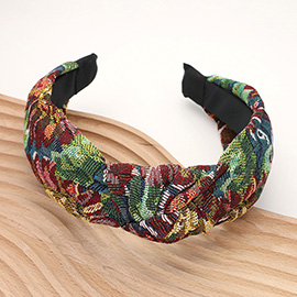 Flower Pattern Printed Knot Headband