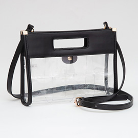 Faux Leather Transparent Crossbody Bag