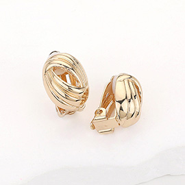 Metal Knot Clip On Earrings