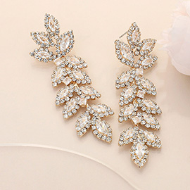 Marquise CZ Stone Vine Dropdown Evening Earrings