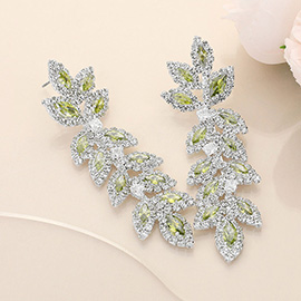 Marquise CZ Stone Vine Dropdown Evening Earrings