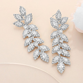 Marquise CZ Stone Vine Dropdown Evening Earrings