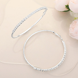 CZ Stone Paved Hoop Earrings