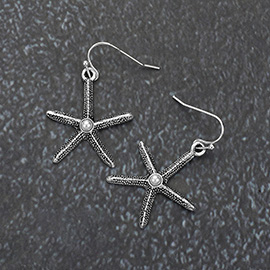 Pearl Pointed Starfish Dangle Earrings