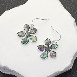 Abalone Flower Dangle Earrings