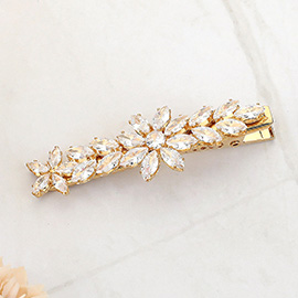 CZ Marquise Stone Flower Alligator Snap Hair Clip