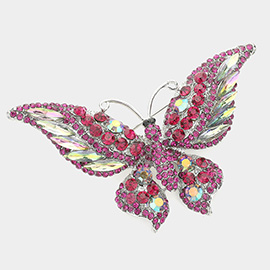 Glass Crystal Butterfly Pin Brooch